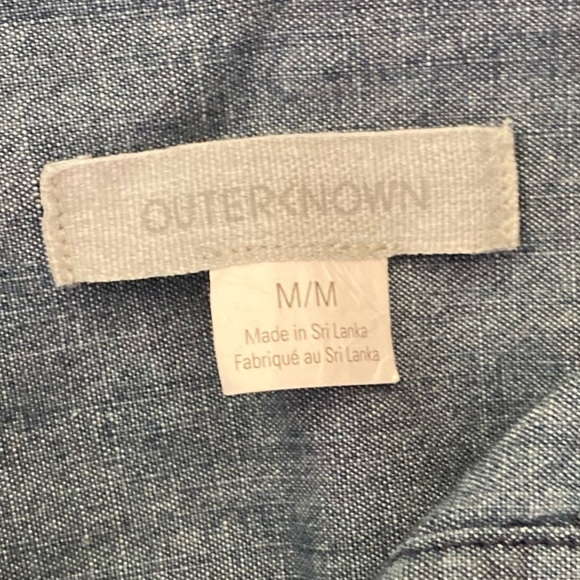Outerknown Benson Chambray Denim Organic Cotton Jumpsuit $188 Shortall Blue M - Picture 7 of 11